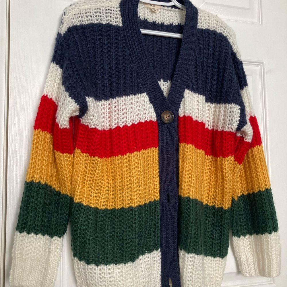 Debut blocked striped colorful cardigan